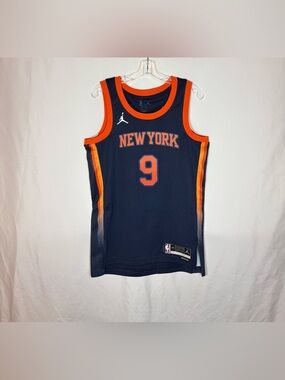 Nike New York Knicks #9 Barrett Statement Edition Swingman Basketball Jersey S